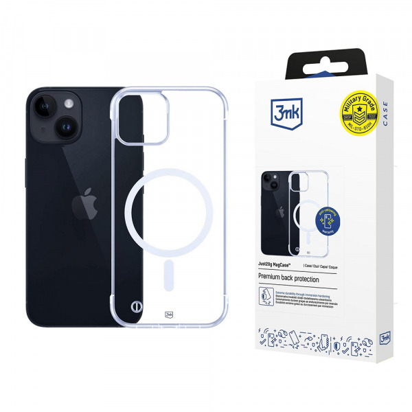 Husa MagSafe pentru Apple iPhone 14, 3MK, Just20g, Transparenta