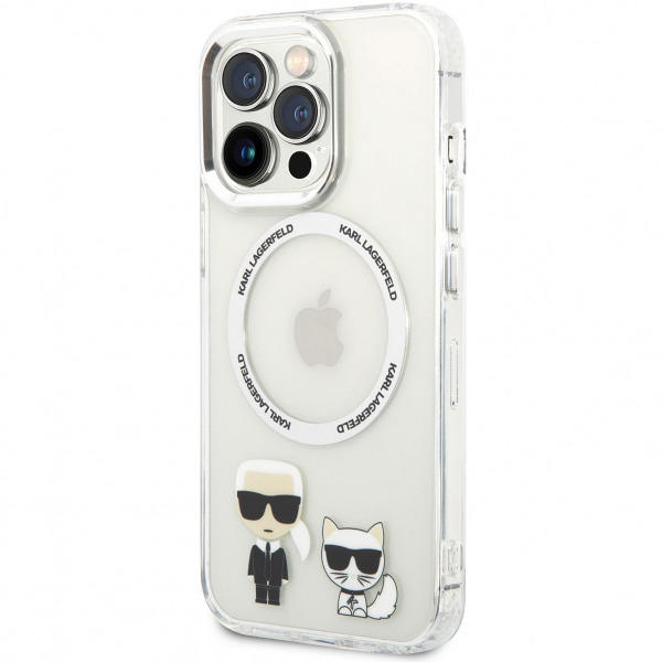 Husa MagSafe pentru Apple iPhone 14 Pro Max, Karl Lagerfeld, Karl & Choupette, Transparenta