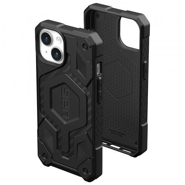 Husa MagSafe pentru Apple iPhone 15 Plus, Urban Armor Gear, Monarch Pro Carbon, Neagra
