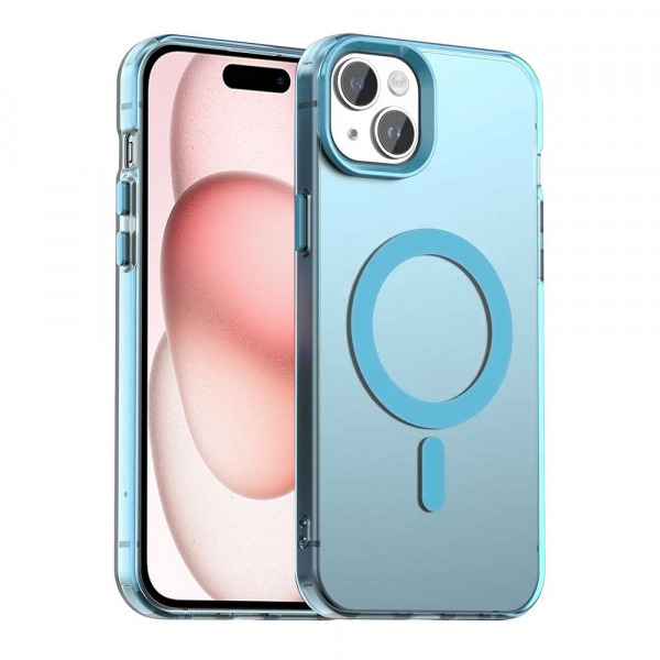 Husa MagSafe pentru Apple iPhone 15 Plus, Techsuit, CandyCase, Albastra