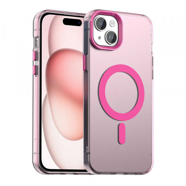 Husa MagSafe pentru Apple iPhone 15 Plus, Techsuit, CandyCase, Roz
