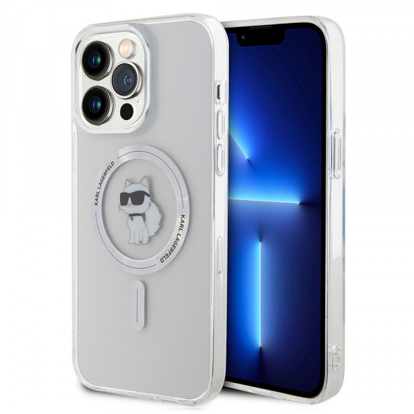 Husa MagSafe pentru Apple iPhone 15 Pro Max, Karl Lagerfeld, IML Choupette, Transparenta