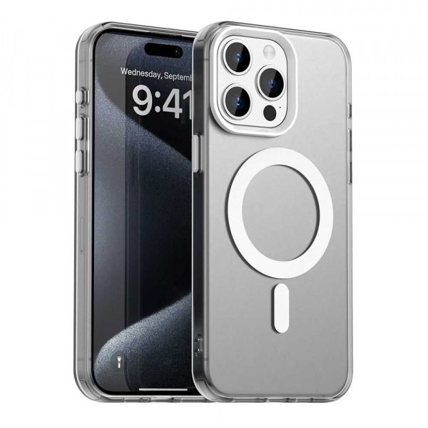 Husa MagSafe pentru Apple iPhone 15 Pro Max, Techsuit, CandyCase, Alba
