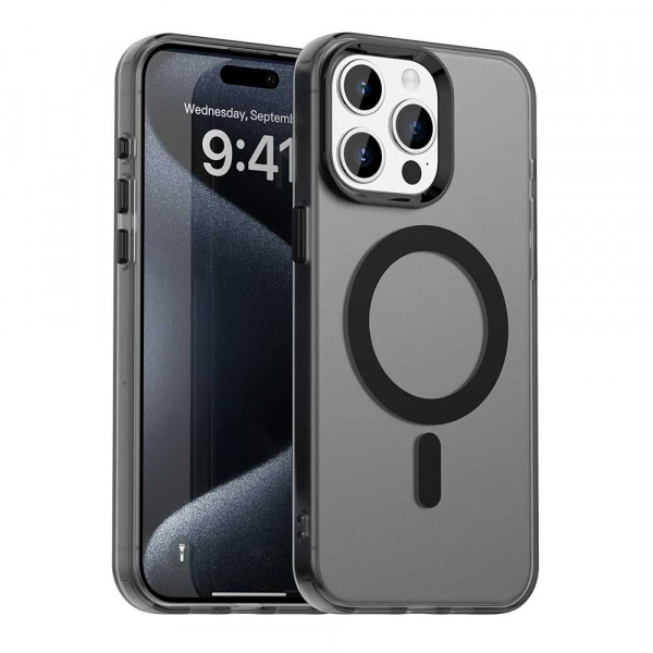 Husa MagSafe pentru Apple iPhone 15 Pro Max, Techsuit, CandyCase, Neagra