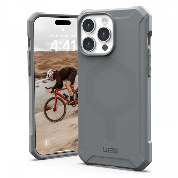 Husa MagSafe pentru Apple iPhone 15 Pro, Urban Armor Gear, Essential Armor, Argintie