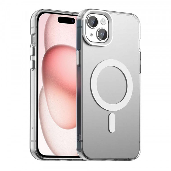 Husa MagSafe pentru Apple iPhone 15, Techsuit, CandyCase, Alba