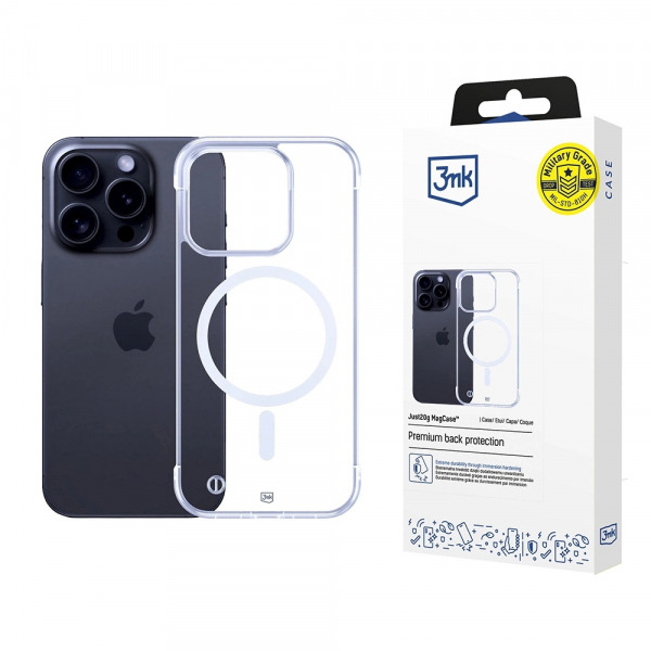 Husa MagSafe pentru Apple iPhone 16 Pro, 3MK, Just20g, Transparenta
