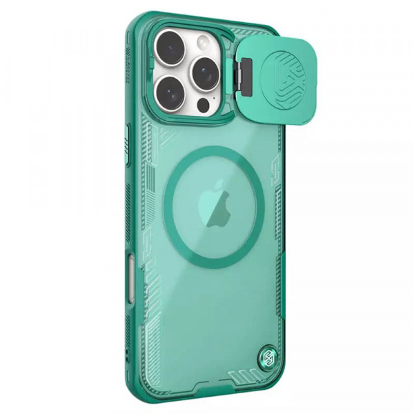 Husa MagSafe pentru Apple iPhone 16 Pro Max, Nillkin, Iceblade Prop w/o Camera Cutout, Verde