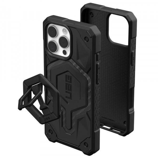 Husa MagSafe pentru Apple iPhone 16 Pro Max, Urban Armor Gear, Monarch Pro Carbon Bundle, Neagra