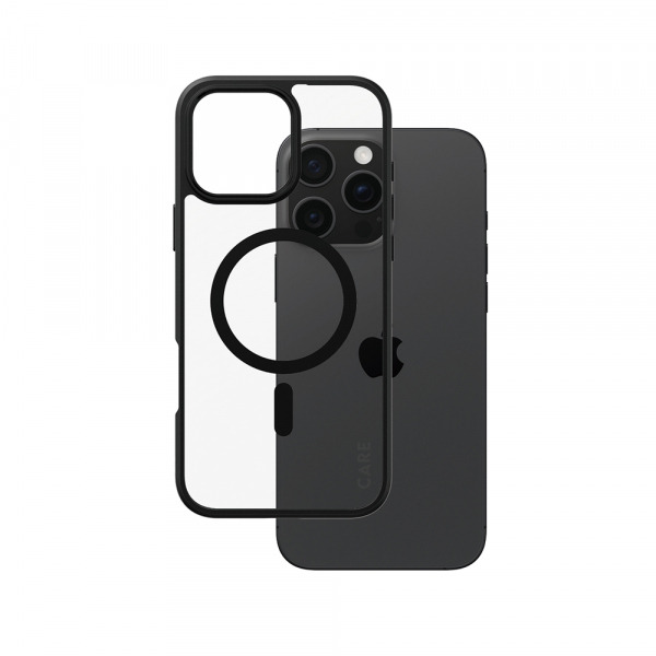 Husa MagSafe pentru Apple iPhone 16 Pro Max, PanzerGlass, Care Urban Combat, Neagra Transparenta