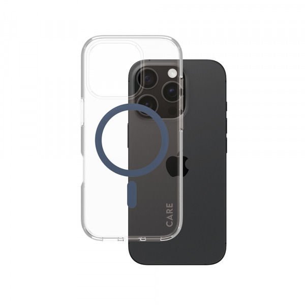 Husa MagSafe pentru Apple iPhone 16 Pro, PanzerGlass, Care Urban Combat, Transparenta Albastra
