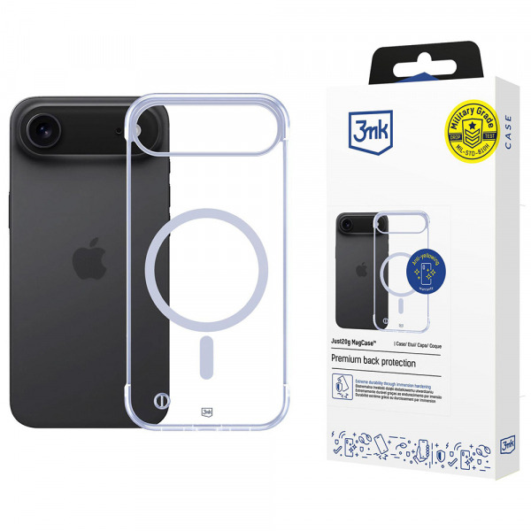 Husa MagSafe pentru Apple iPhone 17 Air, 3MK, Just20g, Transparenta