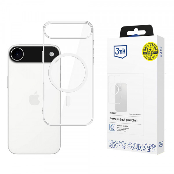 Husa MagSafe pentru Apple iPhone 17 Air, 3MK, MagCase, Transparenta