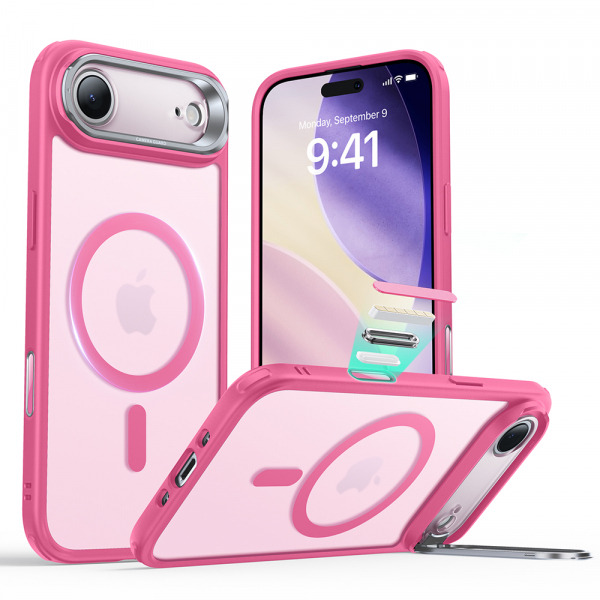 Husa MagSafe pentru Apple iPhone 17 Air, ESR, Classic Hybrid Kickstand, Roz Satinata