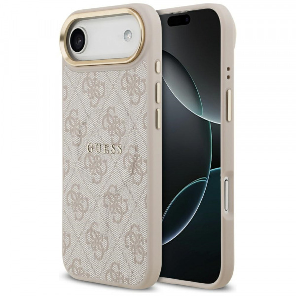 Husa MagSafe pentru Apple iPhone 17 Air, Guess, 4G Classic, Roz