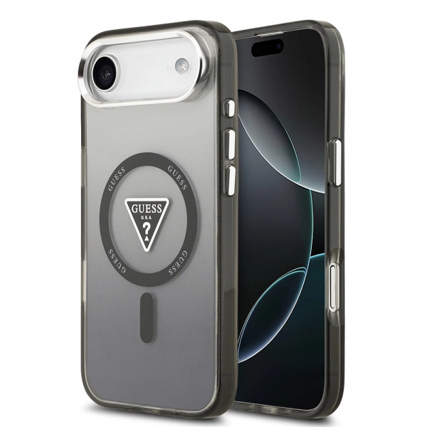 Husa MagSafe pentru Apple iPhone 17 Air, Guess, IML Gradient Triangle Logo, Neagra
