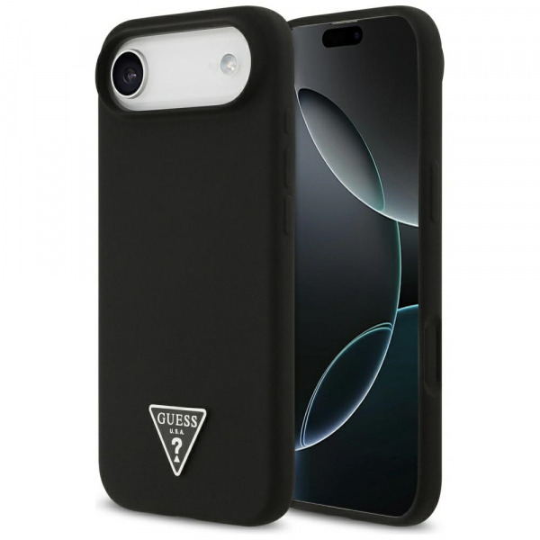 Husa MagSafe pentru Apple iPhone 17 Air, Guess, Triangle Logo, Neagra
