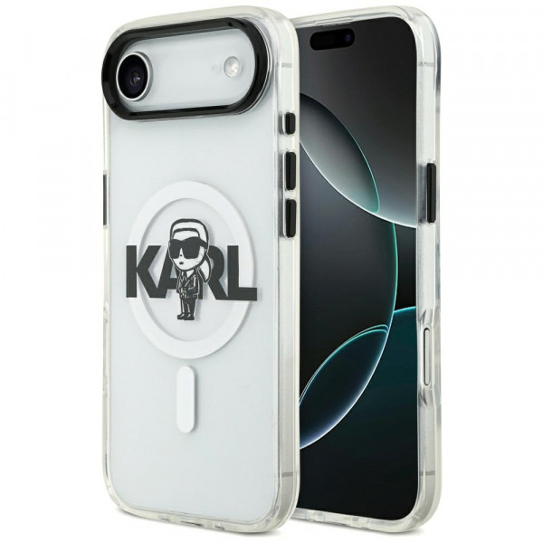 Husa MagSafe pentru Apple iPhone 17 Air, Karl Lagerfeld, IML Sketch Logo Karl, Transparenta