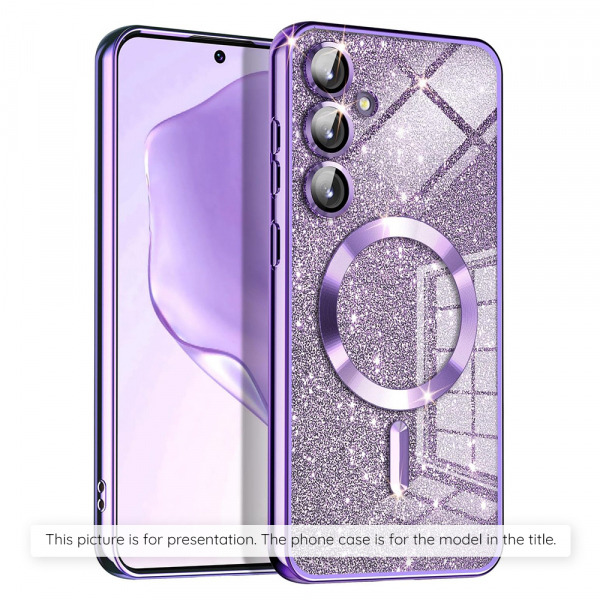 Husa MagSafe pentru Apple iPhone 17 Air, Techsuit, Luxury Glitter, Mov Deschis