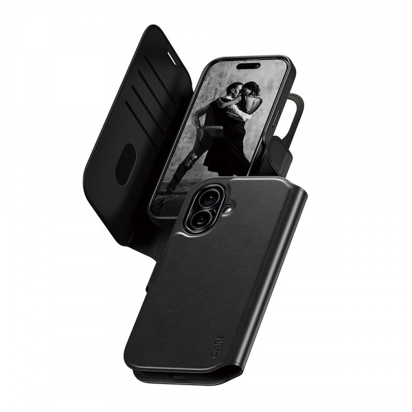 Husa MagSafe pentru Apple iPhone 17, PanzerGlass, Care Feature Tango Two-in-One, Neagra