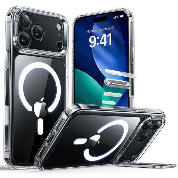 Husa MagSafe pentru Apple iPhone 18 Pro / 17 Pro, ESR, Classic Hybrid Kickstand, Transparenta
