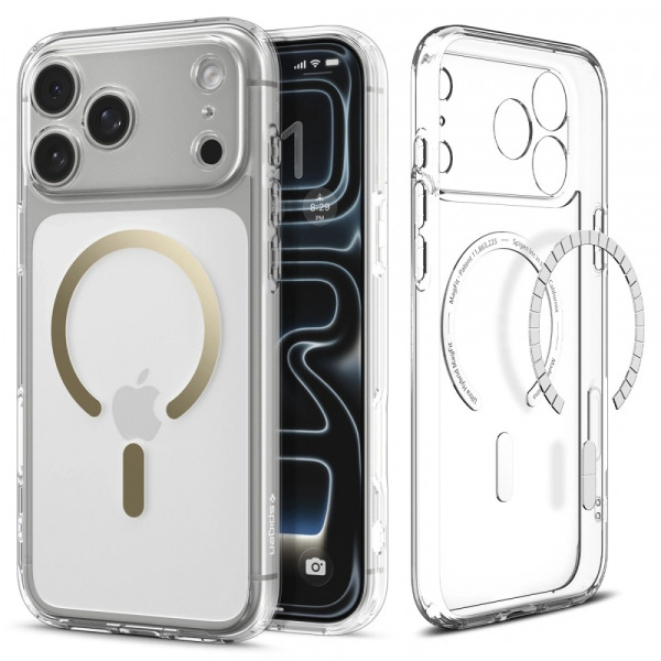 Husa MagSafe pentru Apple iPhone 18 Pro / 17 Pro, Spigen, Ultra Hybrid, Aurie ACS10348