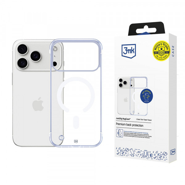 Husa MagSafe pentru Apple iPhone 17 Pro Max, 3MK, Just20g, Transparenta