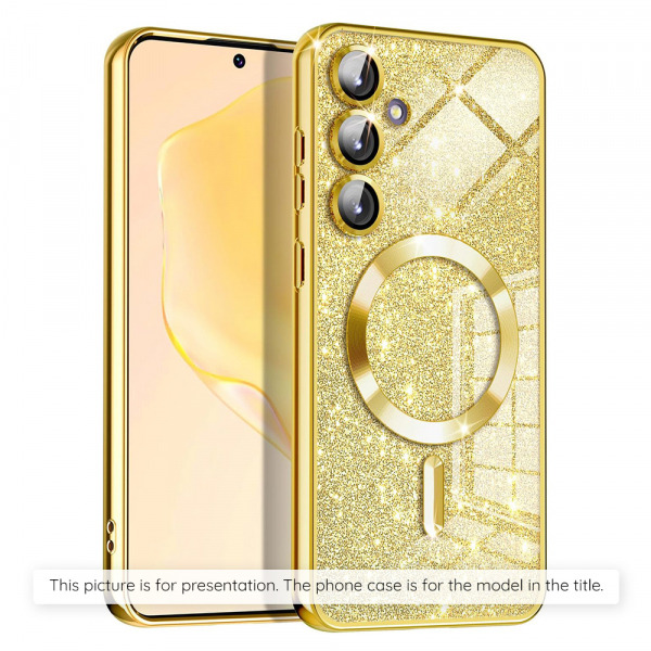 Husa MagSafe pentru Apple iPhone 17, Techsuit, Luxury Glitter, Aurie