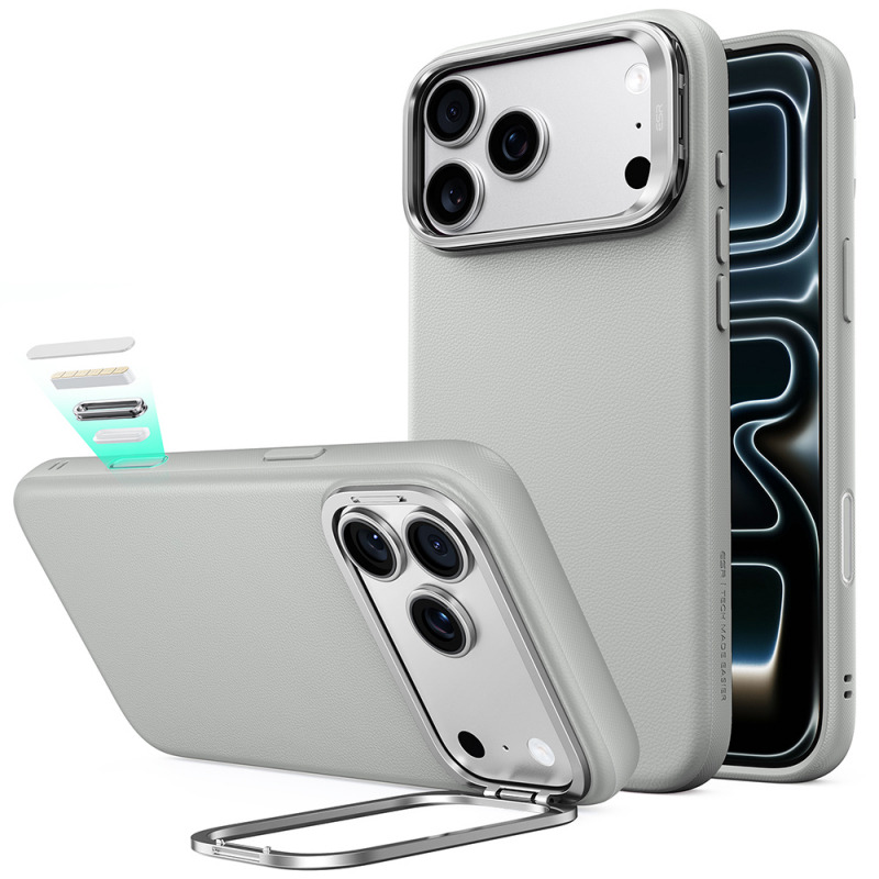Husa MagSafe pentru Apple iPhone 18 Pro / 17 Pro, ESR, Atelier with Kickstand, Gri