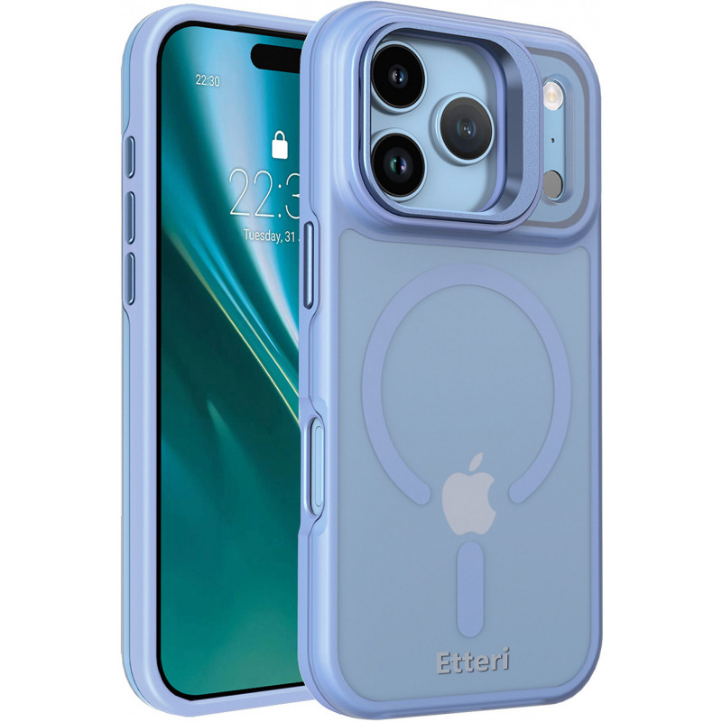 Husa MagSafe pentru Apple iPhone 18 Pro / 17 Pro, Etteri, Morning Fog, Albastra