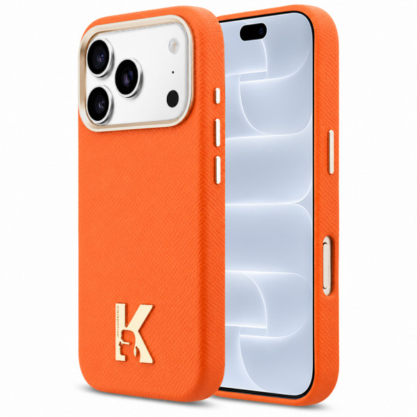Husa MagSafe pentru Apple iPhone 18 Pro / 17 Pro, Karl Lagerfeld, Karl's Head Logo, Portocalie