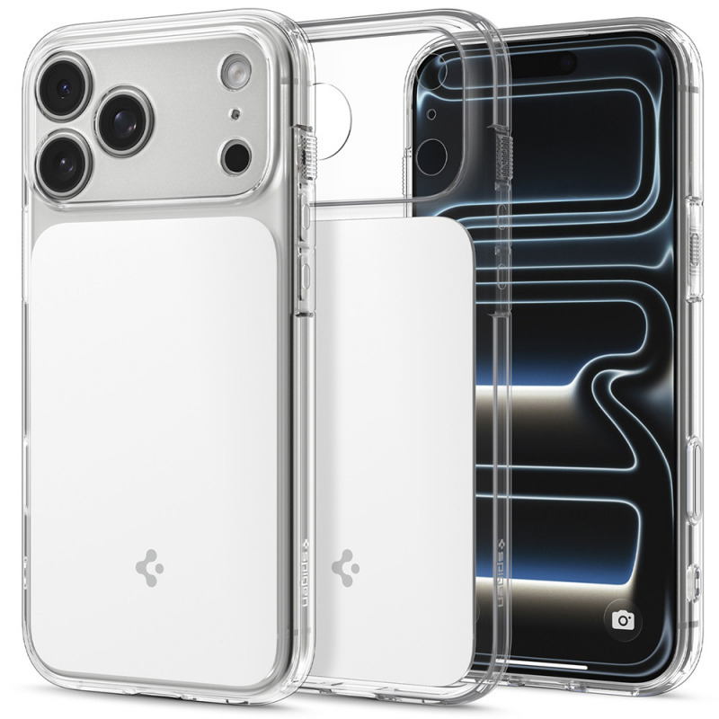 Husa MagSafe pentru Apple iPhone 18 Pro / 17 Pro, Spigen, Ultra Hybrid T, Alba ACS12169