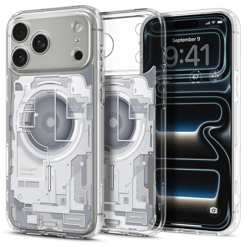 Husa MagSafe pentru Apple iPhone 18 Pro Max / 17 Pro Max, Spigen, Ultra Hybrid Zero One, Alba ACS12126
