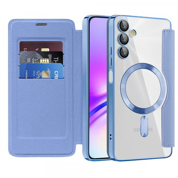 Husa MagSafe pentru Samsung Galaxy A05s A057, Techsuit, SmartMag Book, Bleu