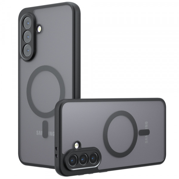 Husa MagSafe pentru Samsung Galaxy A26 A266, Techsuit, PureFrost, Neagra Satinata