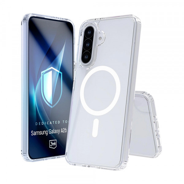 Husa MagSafe pentru Samsung Galaxy A26 A266, 3MK, Armor MagCase, Transparenta
