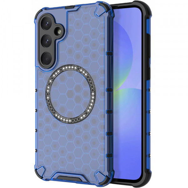 Husa MagSafe pentru Samsung Galaxy A36 A366, Techsuit, HoneyComb Shield, Albastra