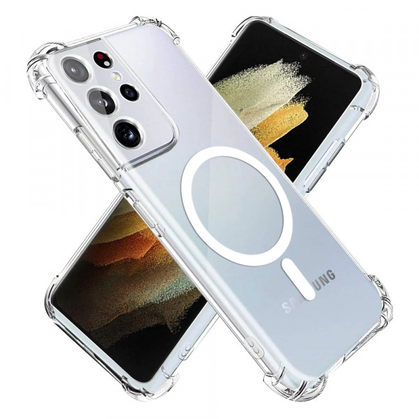 Husa MagSafe pentru Samsung Galaxy S21 Ultra 5G G998, Techsuit, Shockproof, Transparenta