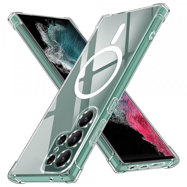 Husa MagSafe pentru Samsung Galaxy S22 Ultra 5G S908, Techsuit, Shockproof, Transparenta