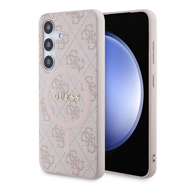 Husa MagSafe pentru Samsung Galaxy S24 S921, Guess, 4G Collection, Roz