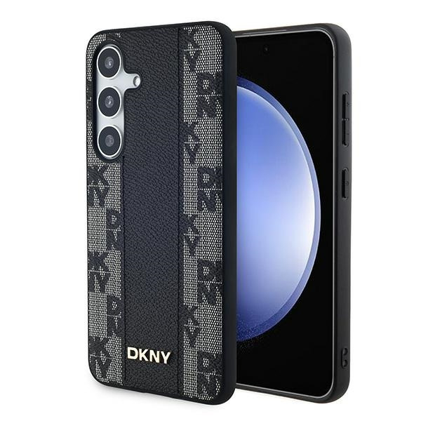 Husa MagSafe pentru Samsung Galaxy S24+ S926, DKNY, Checkered Mono Pattern, Neagra