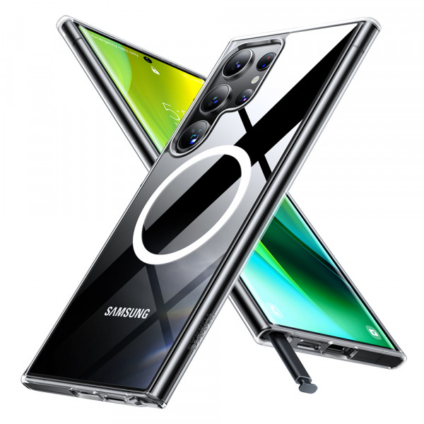 Husa MagSafe pentru Samsung Galaxy S24 Ultra S928, Torras, Diamond, Transparenta