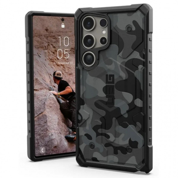 Husa MagSafe pentru Samsung Galaxy S24 Ultra S928, Urban Armor Gear, Pathfinder SE Midnight Camo, Camuflaj