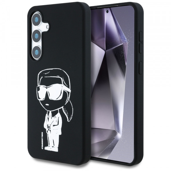 Husa MagSafe pentru Samsung Galaxy S25 S931, Karl Lagerfeld, Silicone Graffiti, Neagra