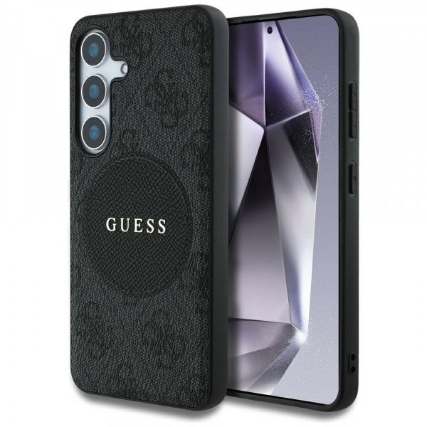 Husa MagSafe pentru Samsung Galaxy S25+ S936, Guess, 4G Circle Classic Logo, Neagra