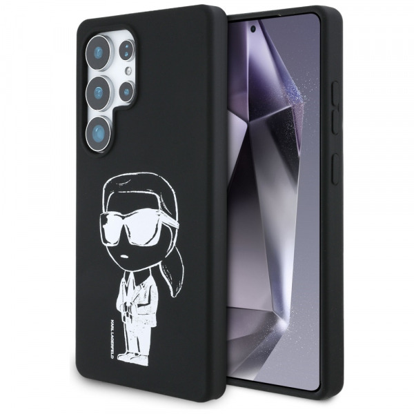 Husa MagSafe pentru Samsung Galaxy S25 Ultra S938, Karl Lagerfeld, Silicone Graffiti, Neagra