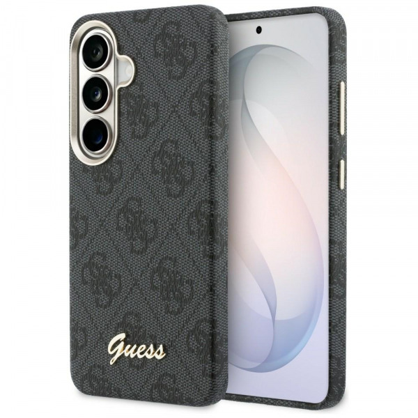Husa MagSafe pentru Samsung Galaxy S26 S942, Guess, 4G Script Logo, Neagra