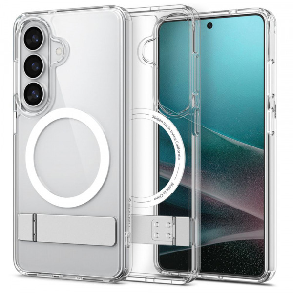 Husa MagSafe pentru Samsung Galaxy S26 S942, Spigen, Ultra Hybrid S, Transparenta Alba ACS11061