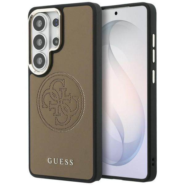 Husa MagSafe pentru Samsung Galaxy S26 Ultra S948, Guess, Perforated Logo, Maro