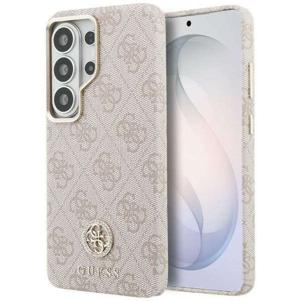 Husa MagSafe pentru Samsung Galaxy S26 Ultra S948, Guess, Rhinestone Round Logo, Roz